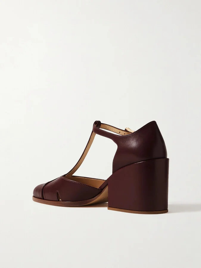 Gabriela Hearst - Evita Glossed-leather Pumps - Burgundy - Image 3