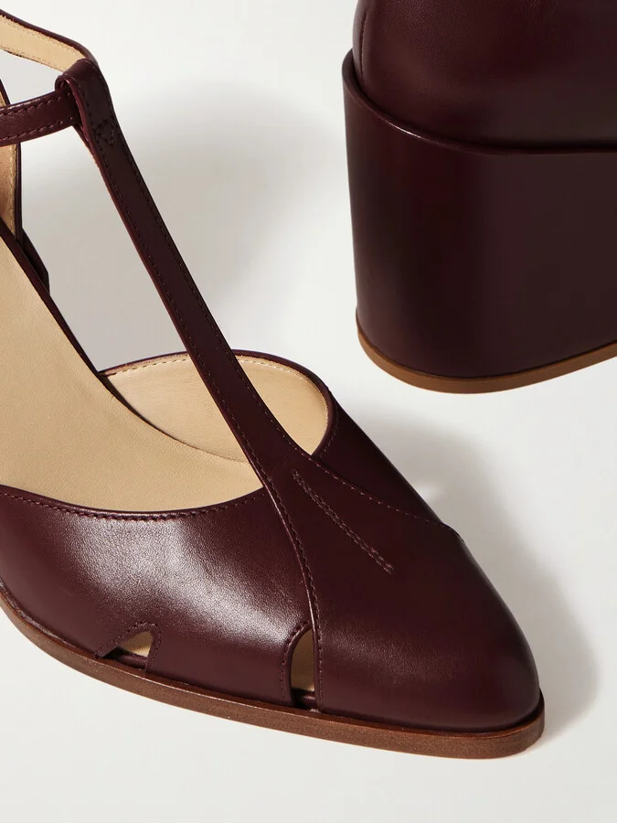 Gabriela Hearst - Evita Glossed-leather Pumps - Burgundy - Image 4