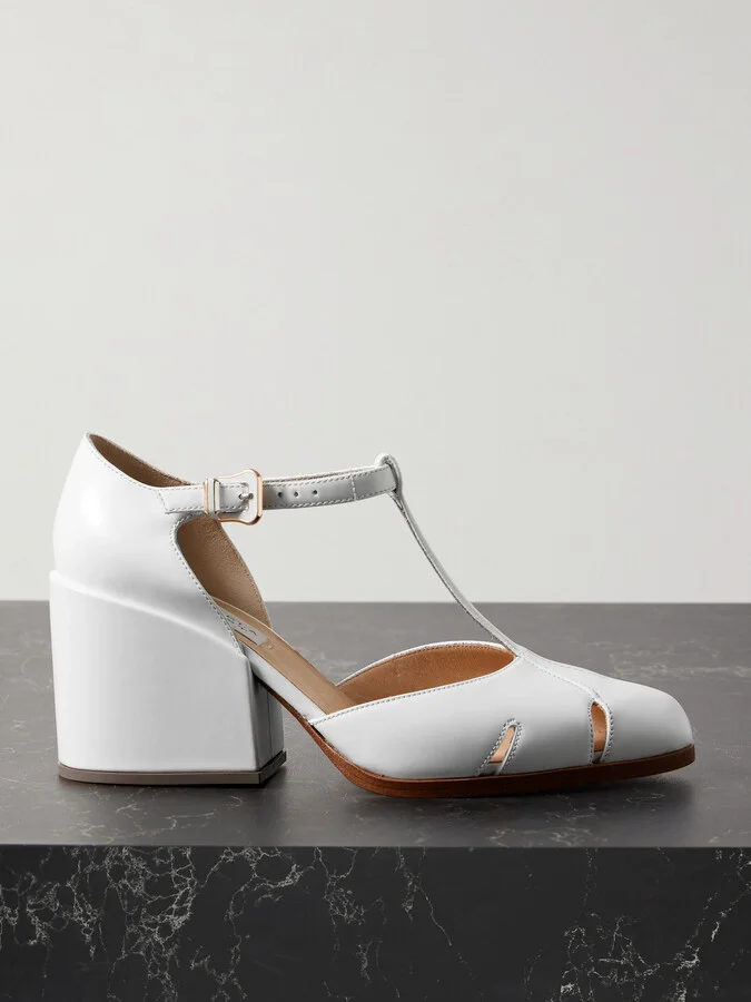 Gabriela Hearst - Evita Glossed-leather Pumps - White