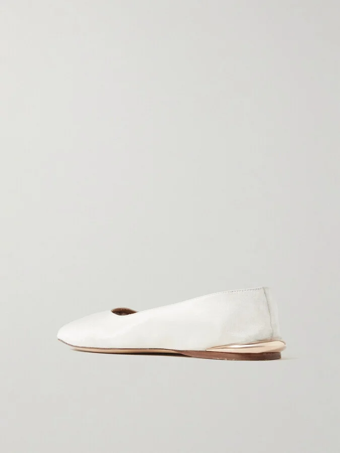 Gabriela Hearst - Fleur Embellished Canvas Ballet Flats - Ivory - Image 3