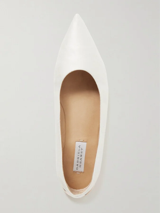 Gabriela Hearst - Fleur Embellished Canvas Ballet Flats - Ivory - Image 5