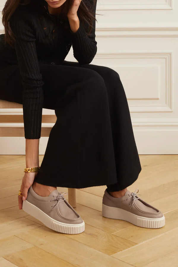 Gabriela Hearst - Fontaina Leather Platform Sneakers - Neutrals - Image 2
