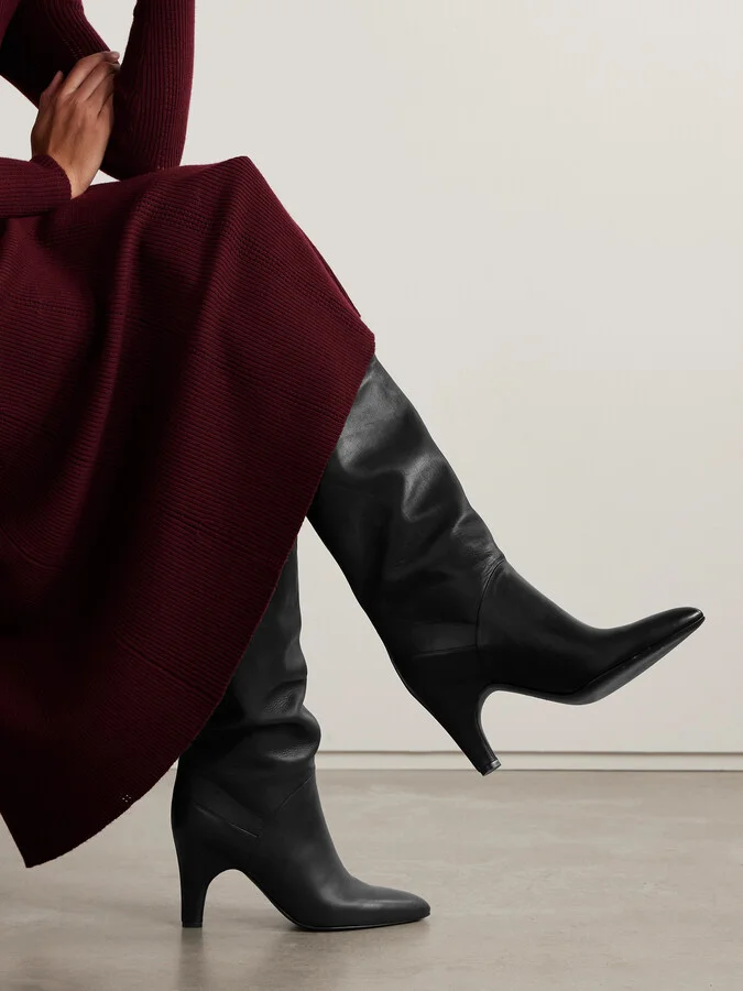 Gabriela Hearst - Hana Leather Knee Boots - Black - Image 2