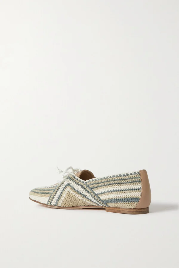 Gabriela Hearst - Hays Crochet-trimmed Leather Loafers - Brown - Image 3
