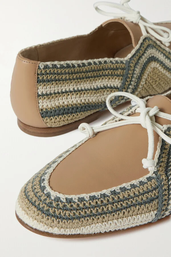 Gabriela Hearst - Hays Crochet-trimmed Leather Loafers - Brown - Image 4