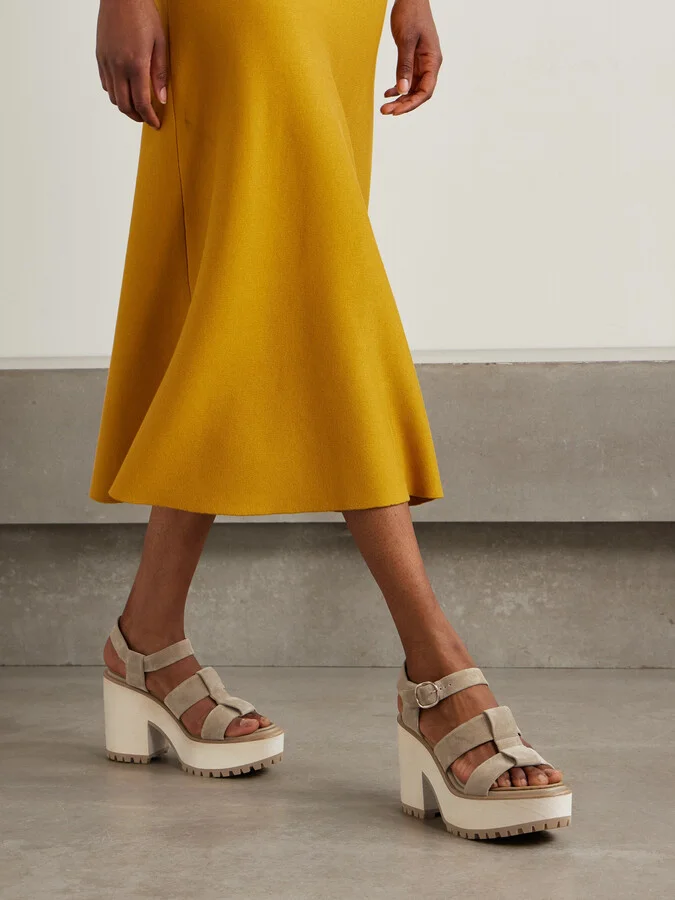 Gabriela Hearst - Hera Suede Platform Sandals - Brown - Image 2