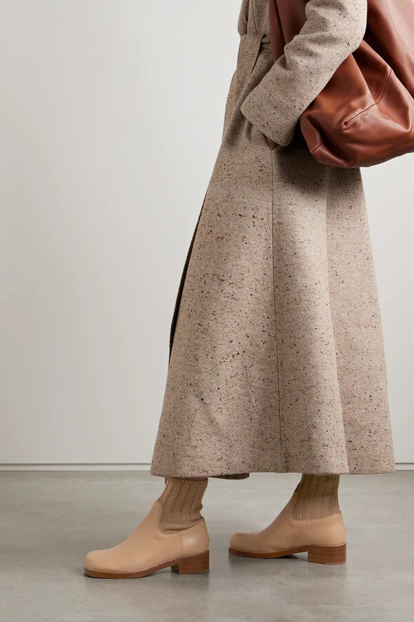 Gabriela Hearst - Hobbes Ribbed Cashmere-trimmed Leather Chelsea Boots - Neutrals - Image 2