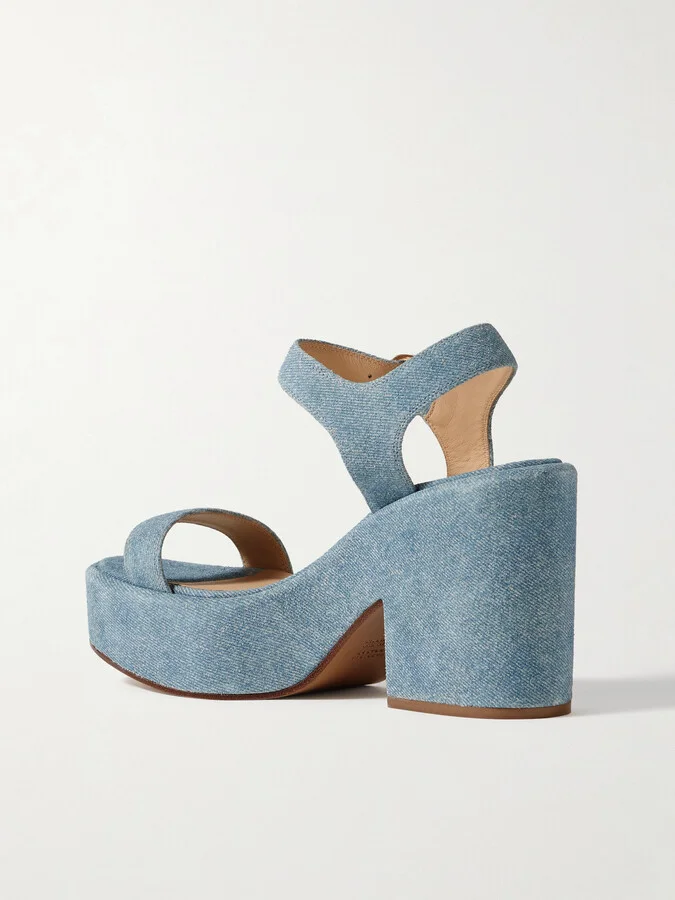 Gabriela Hearst - Iman Suede Platform Sandals - Blue - Image 3