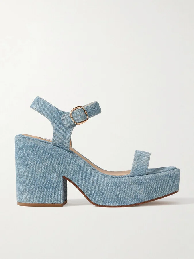 Gabriela Hearst - Iman Suede Platform Sandals - Blue