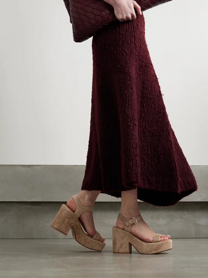 Gabriela Hearst - Iman Suede Platform Sandals - Neutrals - Image 2