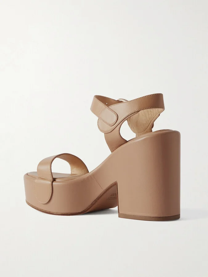 Gabriela Hearst - Iris Leather Platform Sandals - Brown - Image 3
