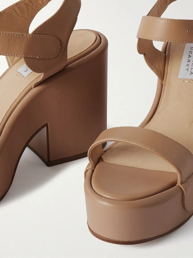 Gabriela Hearst - Iris Leather Platform Sandals - Brown - Image 4