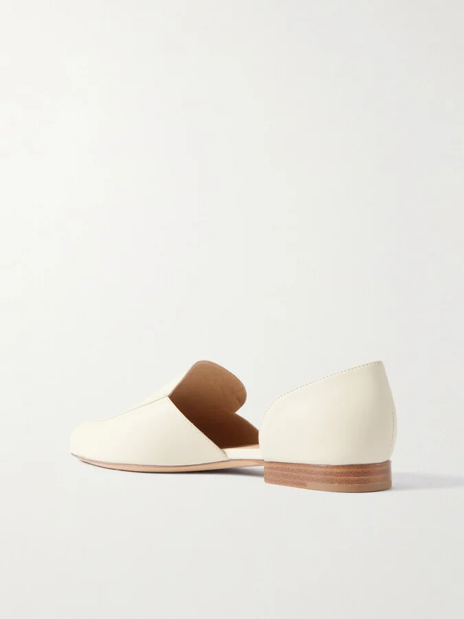 Gabriela Hearst - Jax Cutout Leather Loafers - Cream - Image 3
