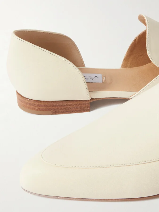 Gabriela Hearst - Jax Cutout Leather Loafers - Cream - Image 4