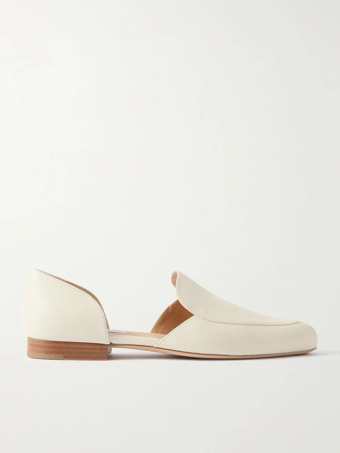 Gabriela Hearst - Jax Cutout Leather Loafers - Cream