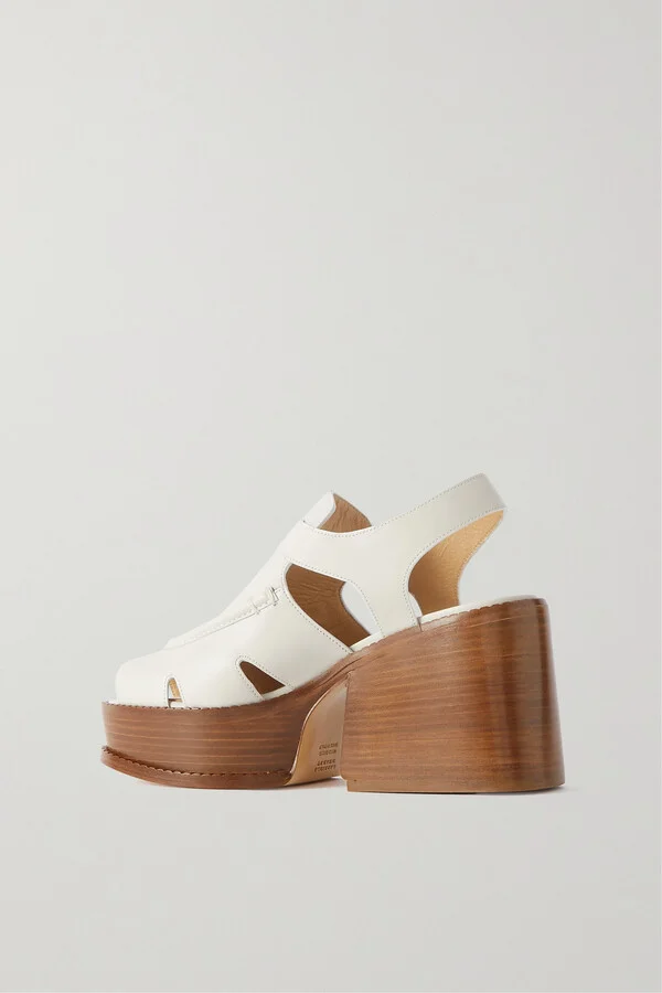 Gabriela Hearst - Laric Leather Platform Sandals - Cream - Image 3