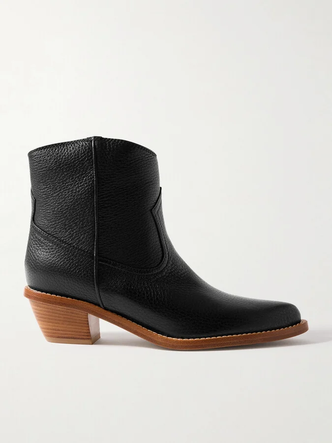 Gabriela Hearst - Leduc Textured-leather Ankle Boots - Black