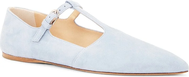 Gabriela Hearst Lola Ballerina Flat in Baby Blue - Image 2