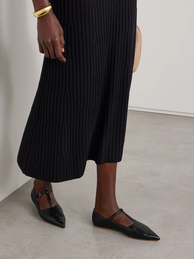 Gabriela Hearst - Lola Ballerina Leather Mary Jane Point-toe Flats - Black - Image 2