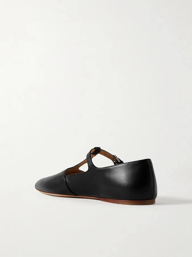 Gabriela Hearst - Lola Ballerina Leather Mary Jane Point-toe Flats - Black - Image 3