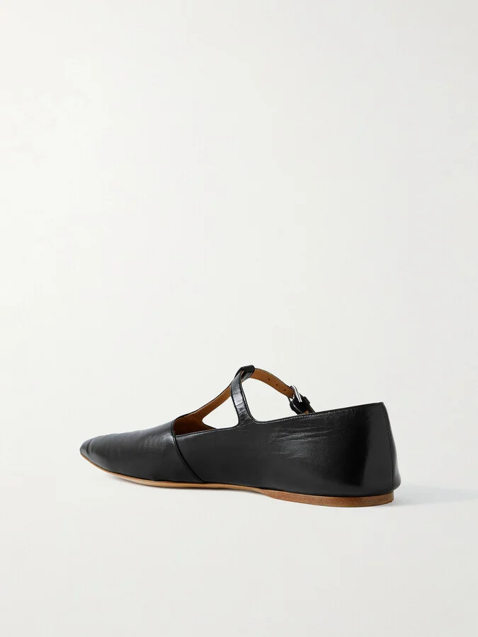 Gabriela Hearst - Lola Ballerina Leather Mary Jane Point-toe Flats - Black - Image 3