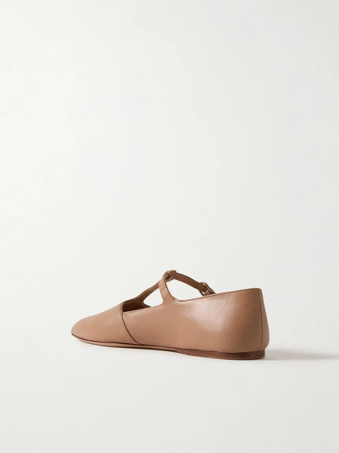 Gabriela Hearst - Lola Ballerina Leather Mary Jane Point-toe Flats - Neutrals - Image 3