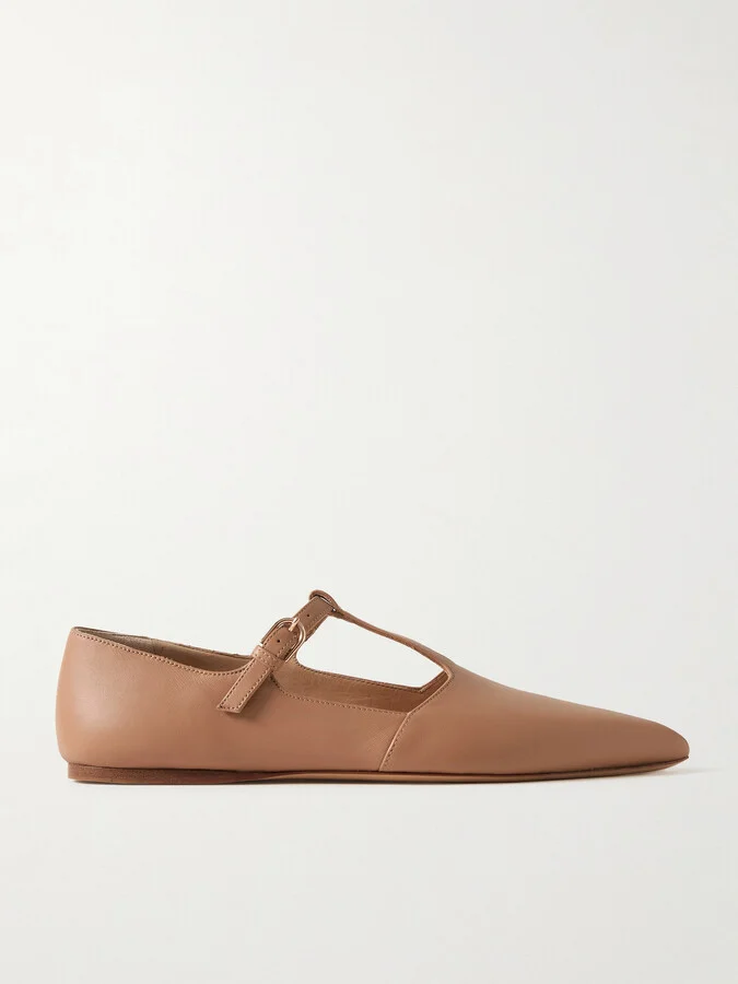 Gabriela Hearst - Lola Ballerina Leather Mary Jane Point-toe Flats - Neutrals