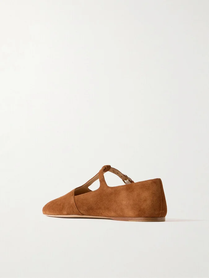 Gabriela Hearst - Lola Ballerina Suede Mary Jane Point-toe Flats - Brown - Image 3