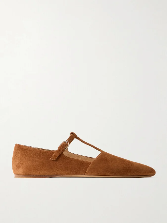 Gabriela Hearst - Lola Ballerina Suede Mary Jane Point-toe Flats - Brown