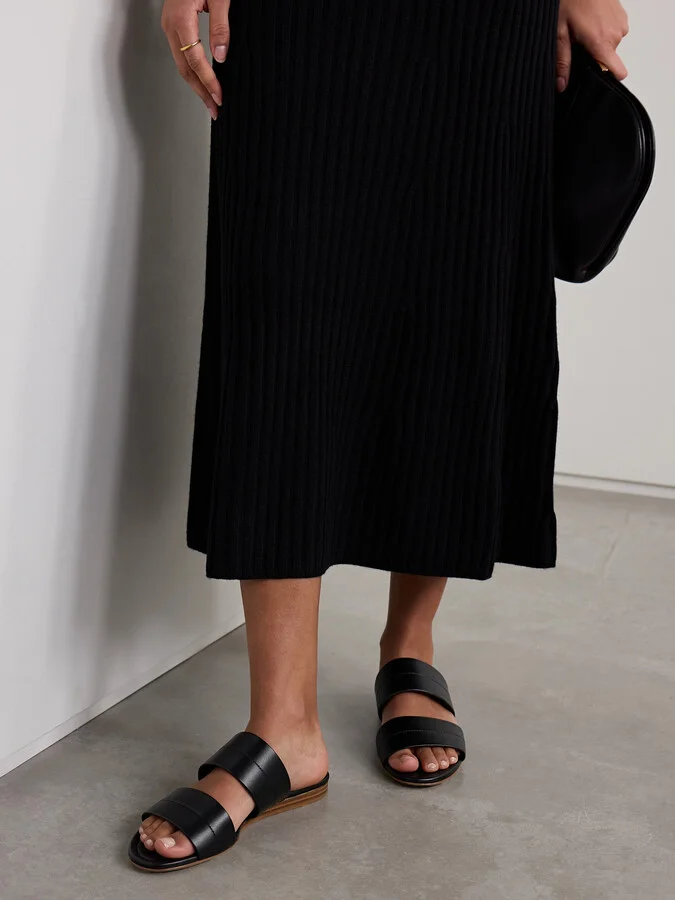 Gabriela Hearst - Lora Leather Slides - Black - Image 2