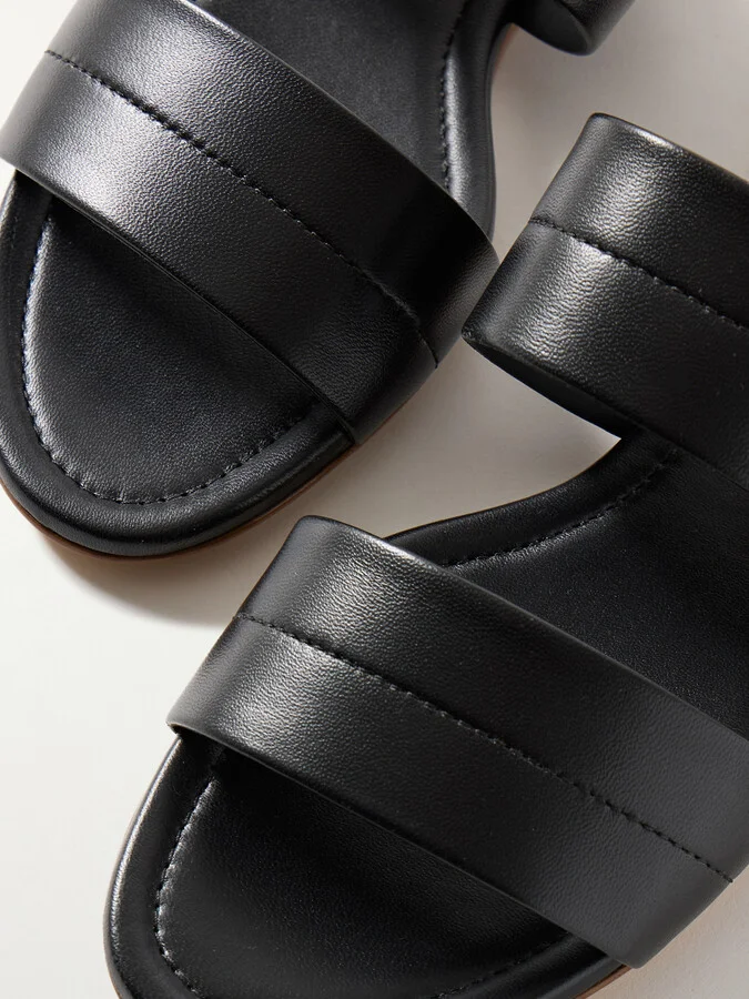 Gabriela Hearst - Lora Leather Slides - Black - Image 4