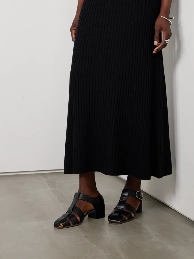 Gabriela Hearst - Lyle Cutout Leather Sandals - Black - Image 2