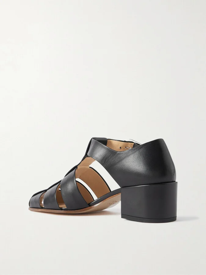 Gabriela Hearst - Lyle Cutout Leather Sandals - Black - Image 3