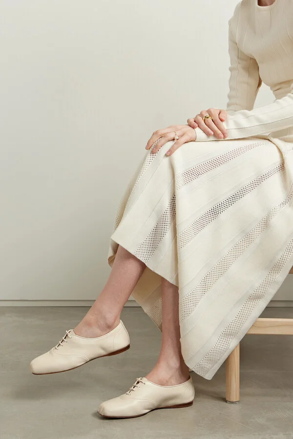 Gabriela Hearst - Maya Leather Brogues - Cream - Image 2