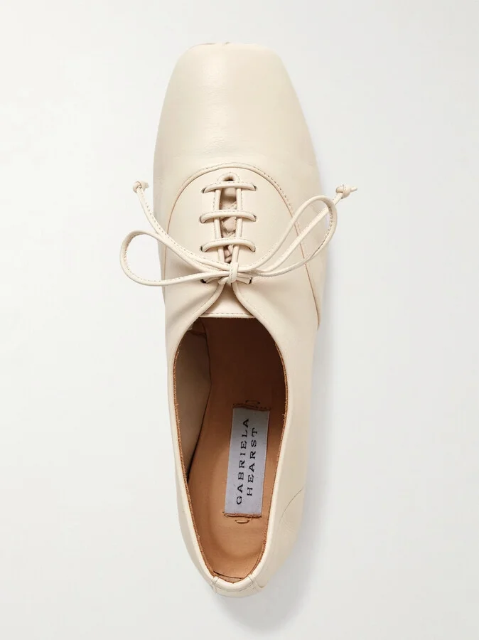 Gabriela Hearst - Maya Leather Brogues - Cream - Image 5