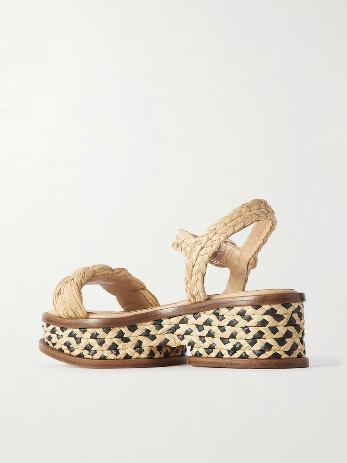 Gabriela Hearst - Michael Braided Raffia Sandals - Cream - Image 3