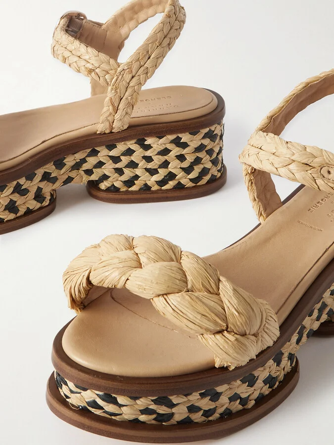 Gabriela Hearst - Michael Braided Raffia Sandals - Cream - Image 4