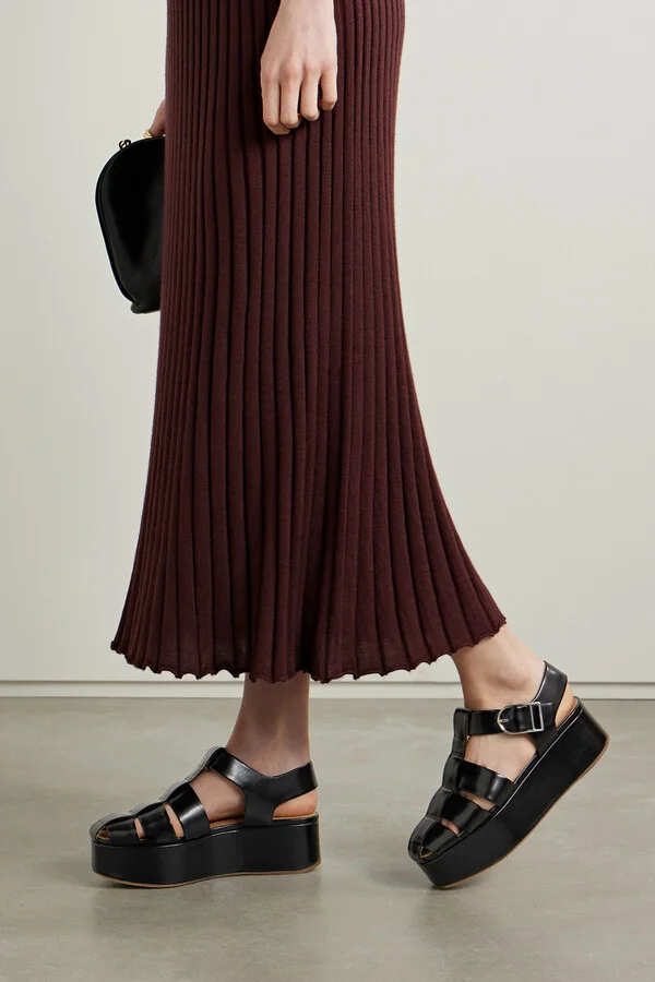 Gabriela Hearst - Mila Leather Platform Sandals - Black - Image 2