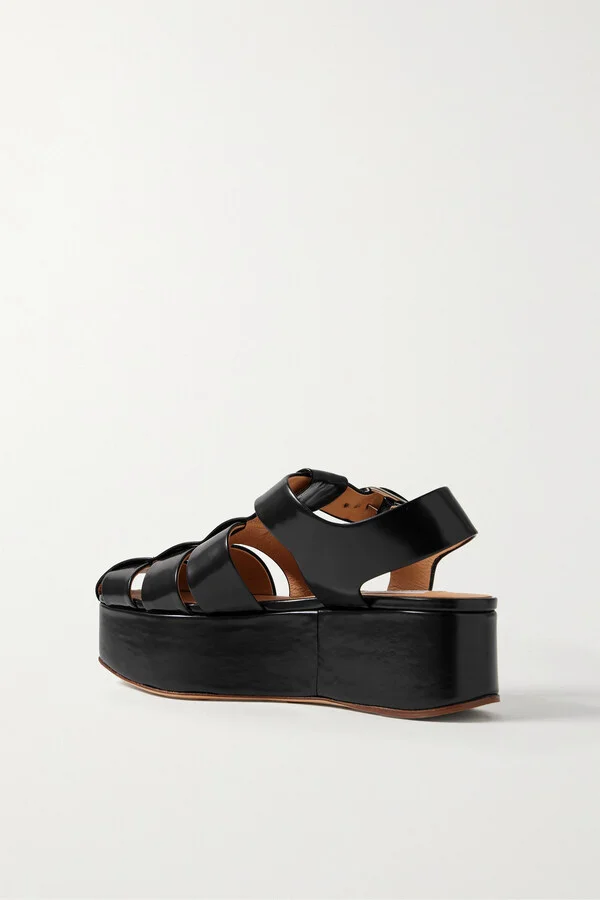 Gabriela Hearst - Mila Leather Platform Sandals - Black - Image 3