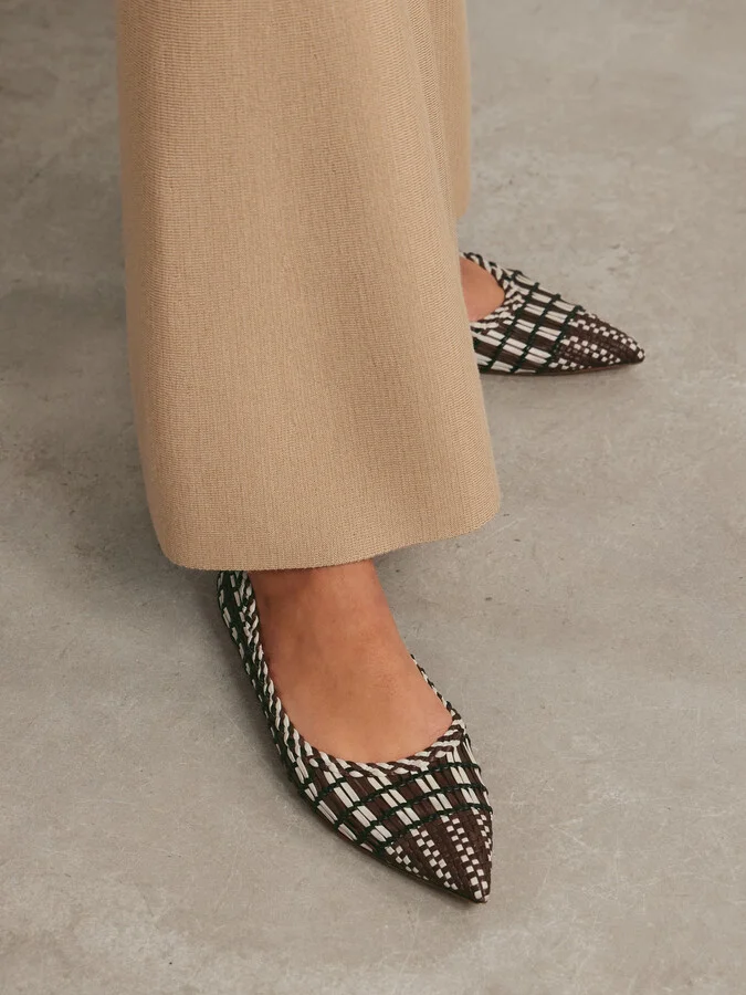 Gabriela Hearst - Milos Woven Leather Ballet Flats - Brown - Image 2