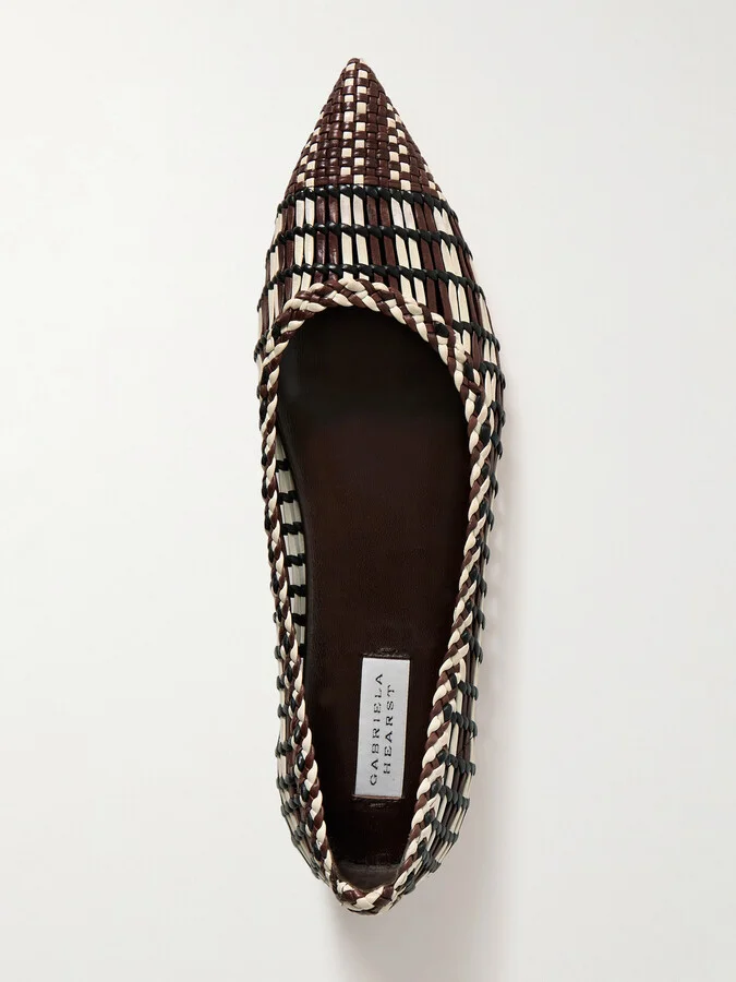 Gabriela Hearst - Milos Woven Leather Ballet Flats - Brown - Image 5