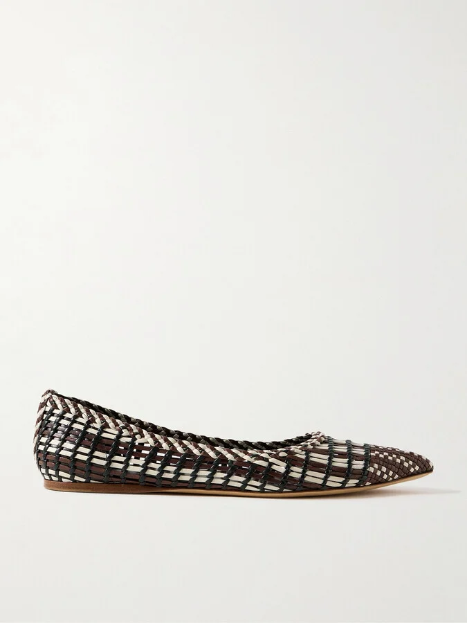 Gabriela Hearst - Milos Woven Leather Ballet Flats - Brown