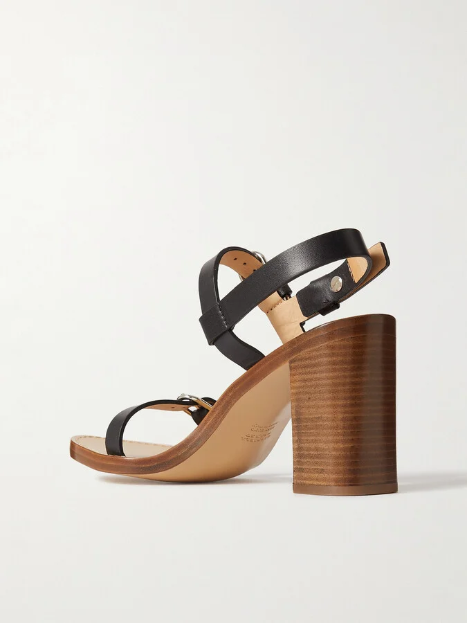 Gabriela Hearst - Miraya Buckled Leather Slingback Sandals - Black - Image 3