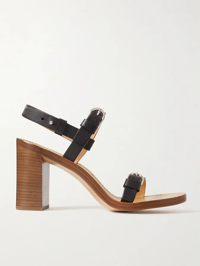 Gabriela Hearst - Miraya Buckled Leather Slingback Sandals - Black