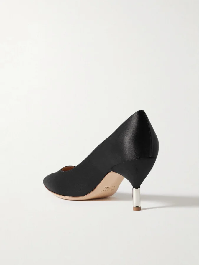 Gabriela Hearst - + Net Sustain Inaya Embellished Satin Pumps - Black - Image 3