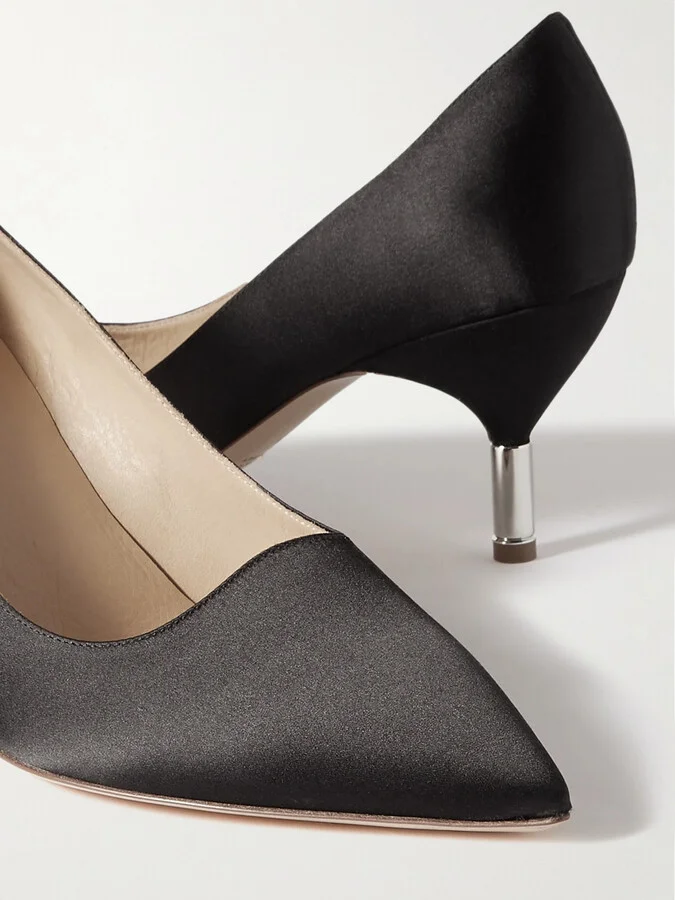 Gabriela Hearst - + Net Sustain Inaya Embellished Satin Pumps - Black - Image 4