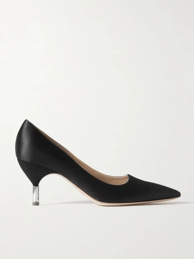 Gabriela Hearst - + Net Sustain Inaya Embellished Satin Pumps - Black