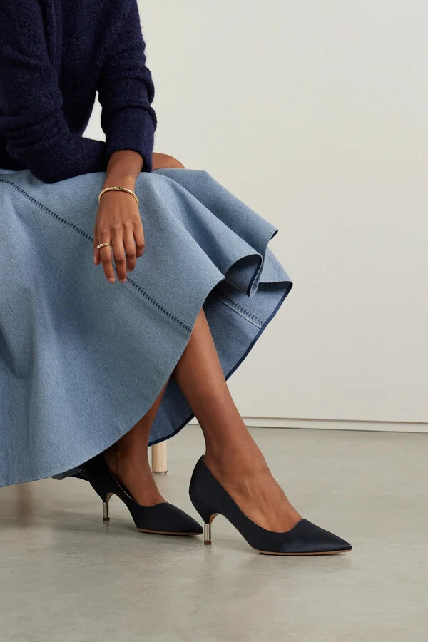 Gabriela Hearst - + Net Sustain Inaya Embellished Satin Pumps - Blue - Image 2