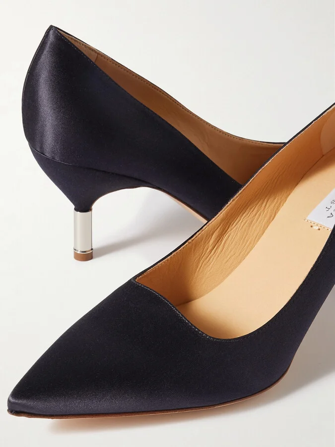 Gabriela Hearst - + Net Sustain Inaya Embellished Satin Pumps - Blue - Image 4