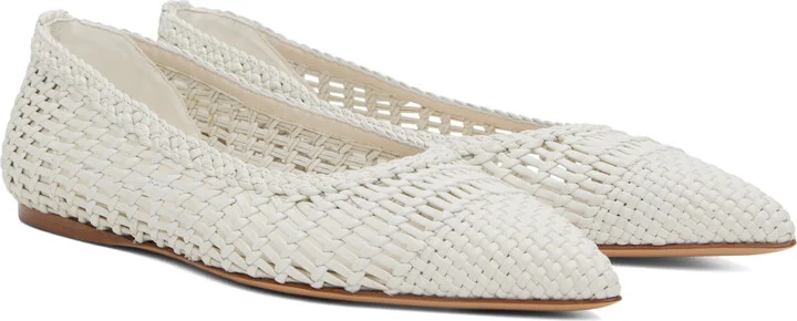 Gabriela Hearst Off-White Aurora Braided Ballerina Flats - Image 4